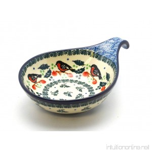 Polish Pottery Spoon/Ladle Rest - Red Robin - B00O02NSCQ